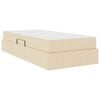 vidaXL Voodi hoiukohaga ja madratsiga cream 90 x 190 cm Pol&uuml;ester