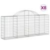 vidaXL kaarekujulised gabioonkorvid 8 tk, 200x30x80/100 cm, raud