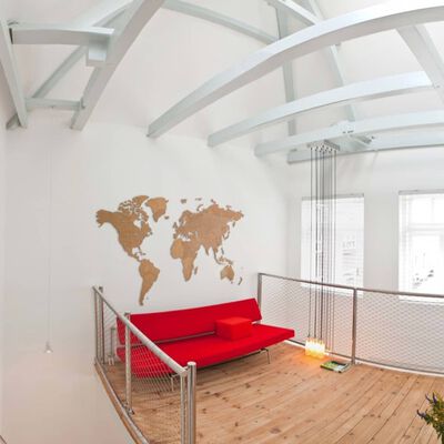 MiMi Innovations puidust seina maailmakaart, "Giant" pruun, 280x170 cm