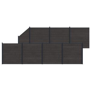 vidaXL Aiapaneel 8 pcs WPC ja Alumiinium Must