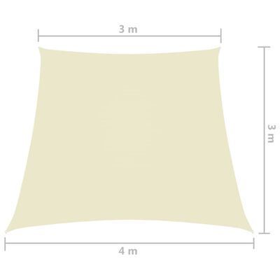 vidaXL oxford-kangast päikesepuri trapets, 3/4x3 m kreemjasvalge