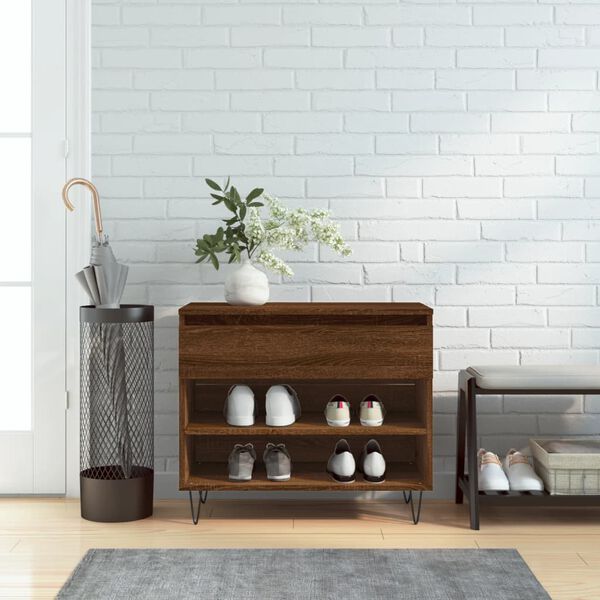 vidaXL kingakapp, pruun tamm, 70 x 36 x 60 cm, tehispuit