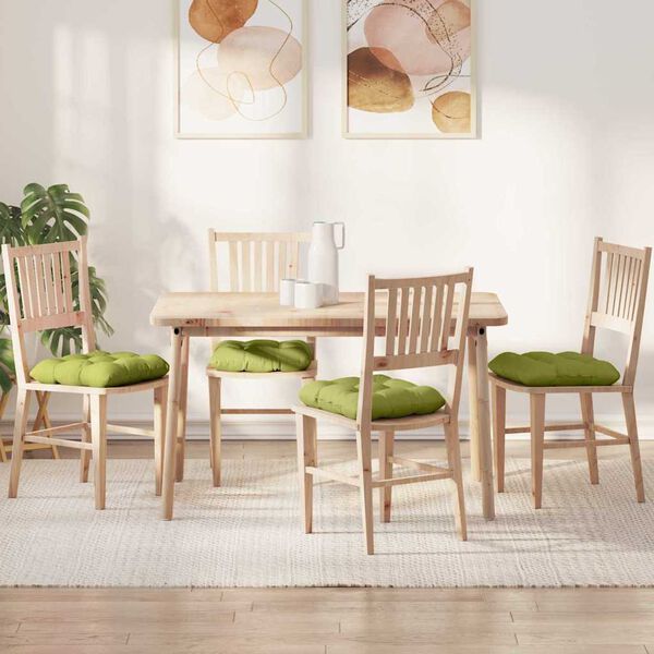 vidaXL Istumispatjad 4 pcs Hele roheline 45 x 45 x 12 cm kangas