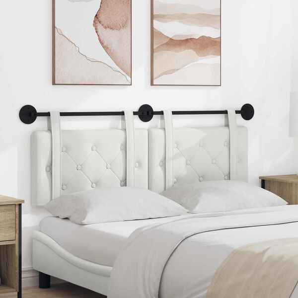 vidaXL Rippuv Peatoe Valge 130 x 55 x 5 cm Kunstnahk