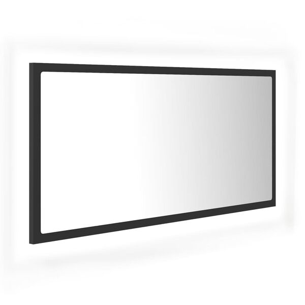 vidaXL LED vannitoa peeglikapp, hall, 90x8,5x37 cm, akrüül