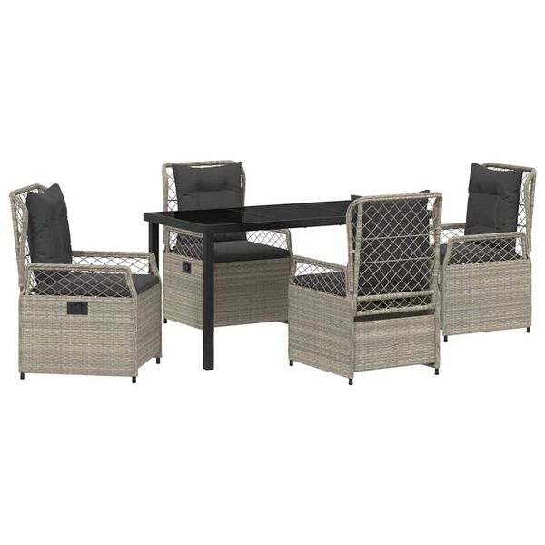 vidaXL Aia s&ouml;&ouml;gilaudade komplekt 5 pcs Helehall pol&uuml;rotang