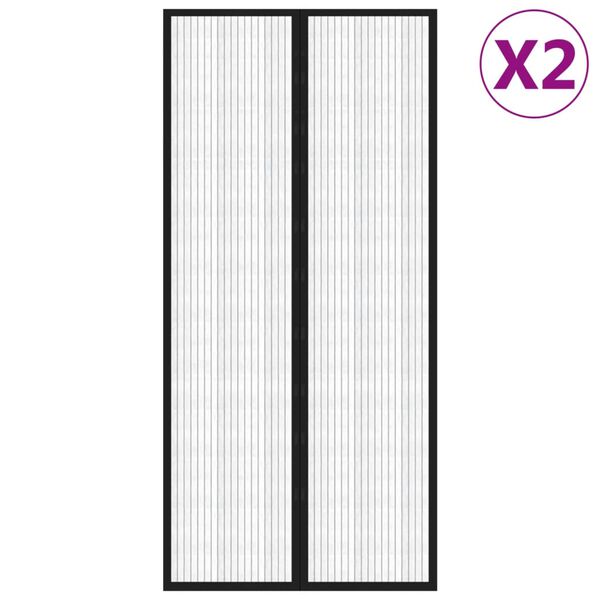 vidaXL putukakaitse uksekardinad 2 tk magnetplokkidega must 220x110 cm