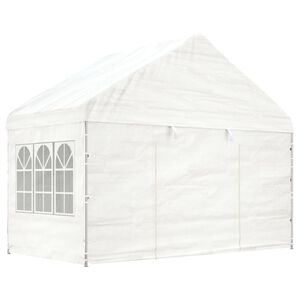 vidaXL katusega varjualune, valge, 4,08 x 2,23 x 3,22 m, polüetüleen