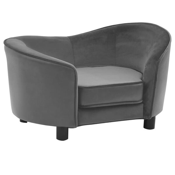 vidaXL koertediivan, hall, 69 x 49 x 40 cm, pl&uuml;&uuml;s ja kunstnahk