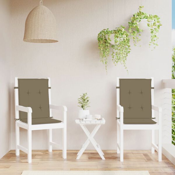 vidaXL madala seljatoega toolipadjad 2 tk,pruunikas 100x50x4 cm,kangas