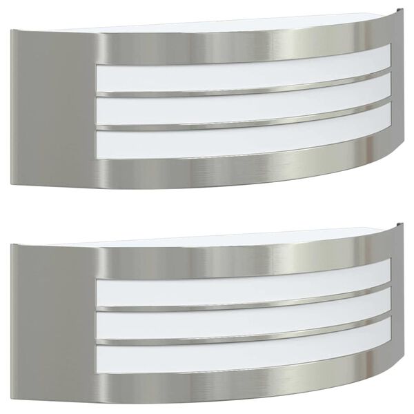 vidaXL Välisseina Lambid 2 pcs Hõbedane 32 x 10 x 10 cm