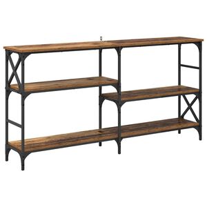 vidaXL Konsoollaud riiuliga Vana puit 150 x 29 x 76,5 cm Tehispuit