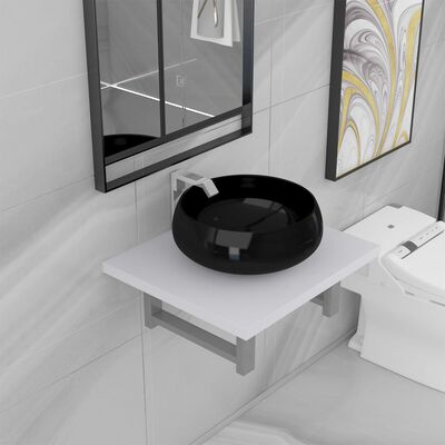 vidaXL kaheosaline vannitoamööbli komplekt, keraamiline, valge