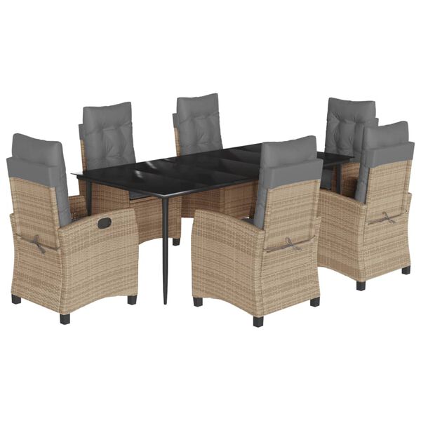 vidaXL 7-osaline aia s&ouml;&ouml;gim&ouml;&ouml;bli komplekt patjadega, beežid toonid