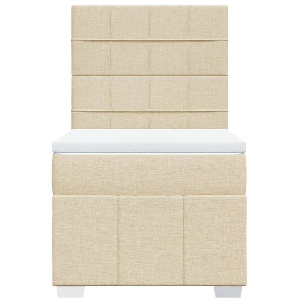 vidaXL kontinentaalvoodi madratsiga, kreemjas, 90x200 cm, kangas