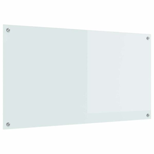vidaXL K&ouml;gi Splashback Valge 110 x 60 cm karastatud klaas