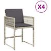 vidaXL aiatoolid patjadega 4 tk, helehall, pol&uuml;rotang