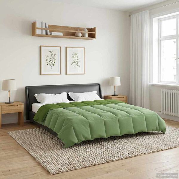 vidaXL T&auml;ispika aasta tekk Rapistatud Roheline 200 x 240 cm Mikrokiud