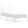 vidaXL metallist voodiraam peatsiga, valge, 90 x 200 cm