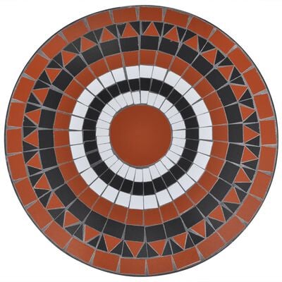 vidaXL bistroolaud, terrakota ja valge, 60 cm, mosaiik