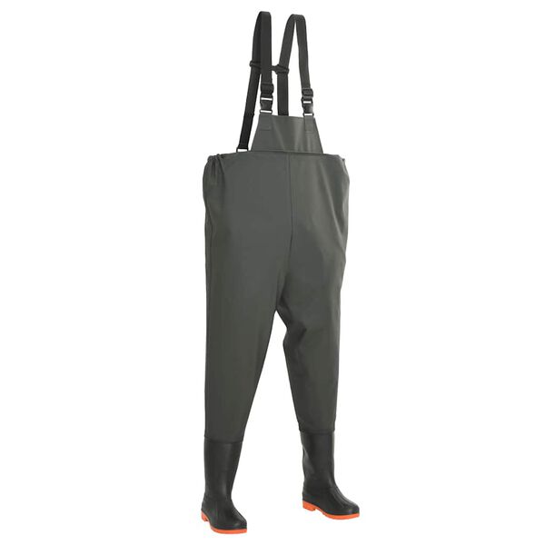 vidaXL kalamehepüksid saabastega, rohelised, suurus 41