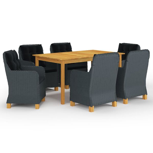 vidaXL 7-osaline aiam&ouml;&ouml;bli s&ouml;&ouml;gikomplekt, tumehall