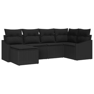 vidaXL Aia s&ouml;&ouml;gilaudade komplekt padjaga ladustamisega 6 pcs Must