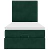 vidaXL Ottomani voodiraam madratsitega, tumeroheline, 90x200 cm, samet