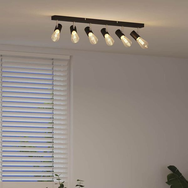 vidaXL Lae kohtvalgusti prožektoritega Must 73 x 6,5 x 11,5 cm Metall