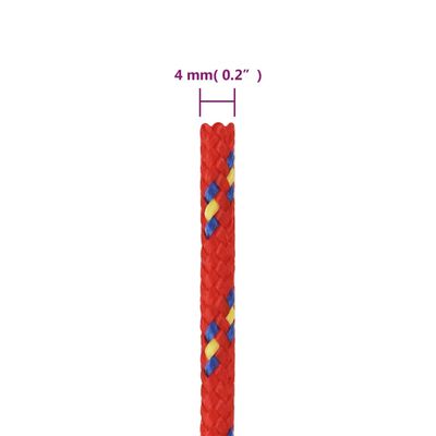 vidaXL paadiköis, punane, 4 mm, 250 m, polüpropüleen