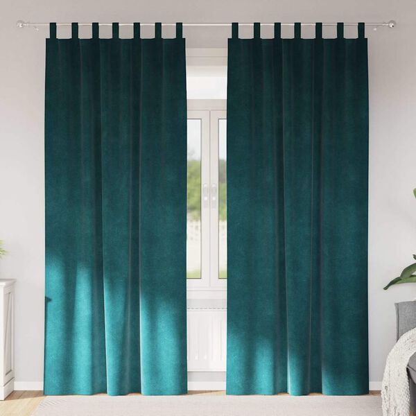 vidaXL Pimendavad kardinad 2 pcs Tume rohelise 140 x 225 cm Samet