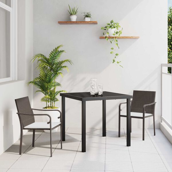 vidaXL Aia söögilaudade komplekt 3 pcs Pruun ja must PE rattan