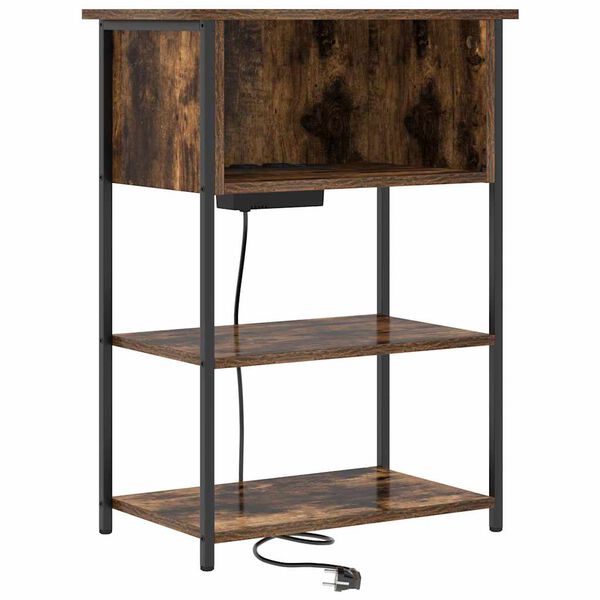 vidaXL &Ouml;&ouml;lambi kapp Suitsetatud tamm 55 x 31 x 76 cm Tehispuit