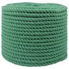 vidaXL Puuvillane K&ouml;is 12 mm 25 m Roheline 100% puuvill