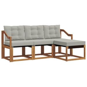 vidaXL V&auml;li diivanikomplekt padjaga 4 pcs Looduslik ja Hele Hall