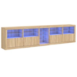 vidaXL puhvetkapp LED-tuledega, Sonoma tamm, 283 x 37 x 67 cm