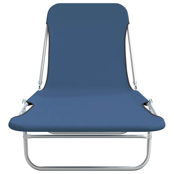 vidaXL kokkupandav lamamistool 2 tk, teras ja kangas, sinine