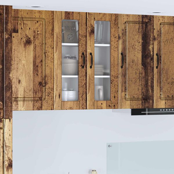 vidaXL K&ouml;&ouml;gikapp riiuliga uksega Vana puit 60 x 31 x 80 cm Tehispuit