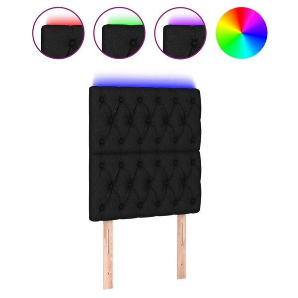 vidaXL LED-voodipeats, must, 80x7x118/128 cm, kangas