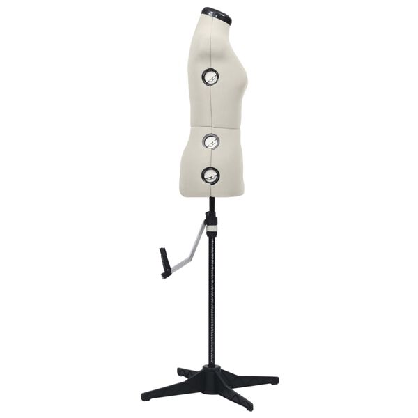 vidaXL reguleeritav kleidimannekeen, naine, kreemjas, S, suurus 33-40