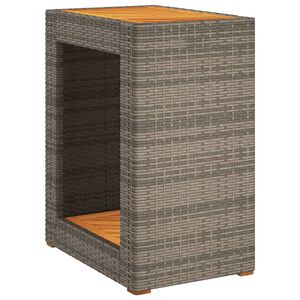 vidaXL aia lisalaud puidust plaadiga, hall, 60x40x75 cm, pol&uuml;rotang