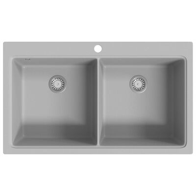Köögivalamu kahe kraanikausiga graniidist, hall