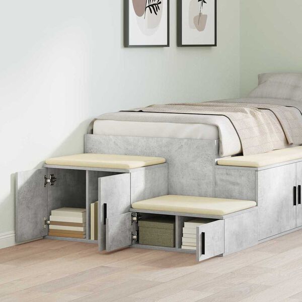 vidaXL Hoiukapp 2 pcs Betoonhall 118 x 41 x 40 cm Tehispuit