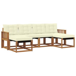 vidaXL V&auml;li diivanikomplekt padjaga 6 pcs Looduslik ja kreem
