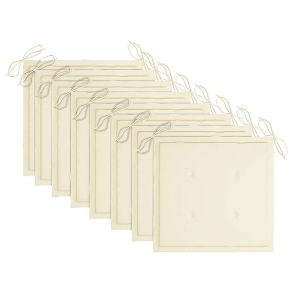 vidaXL kokkupandavad välitoolid patjadega, 8 tk, akaatsiapuit