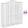 vidaXL kaarekujulised gabioonkorvid 8 tk, 200x50x200/220 cm, raud