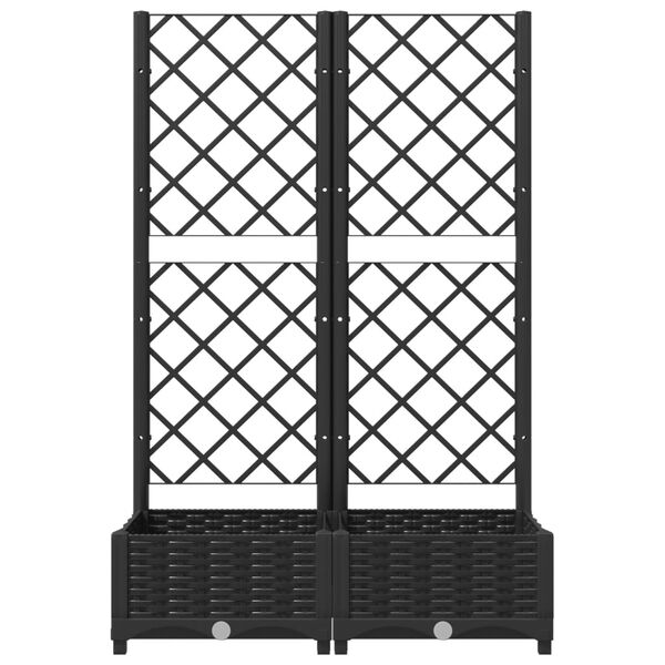 vidaXL aia lillepott võrega, must, 80 x 40 x 121,5 cm, PP