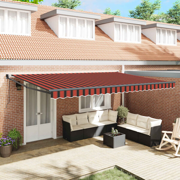 vidaXL Varikatus Oranž ja pruun 500 x 300 x 165 cm Pol&uuml;ester ja metall