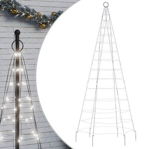 vidaXL LED j&otilde;ulupuu, k&uuml;lm valge, 200 LEDi, 180 cm