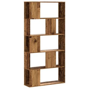 vidaXL raamaturiiul 5 korrust, vana puit, 80,5x23,5x162,5cm, tehispuit